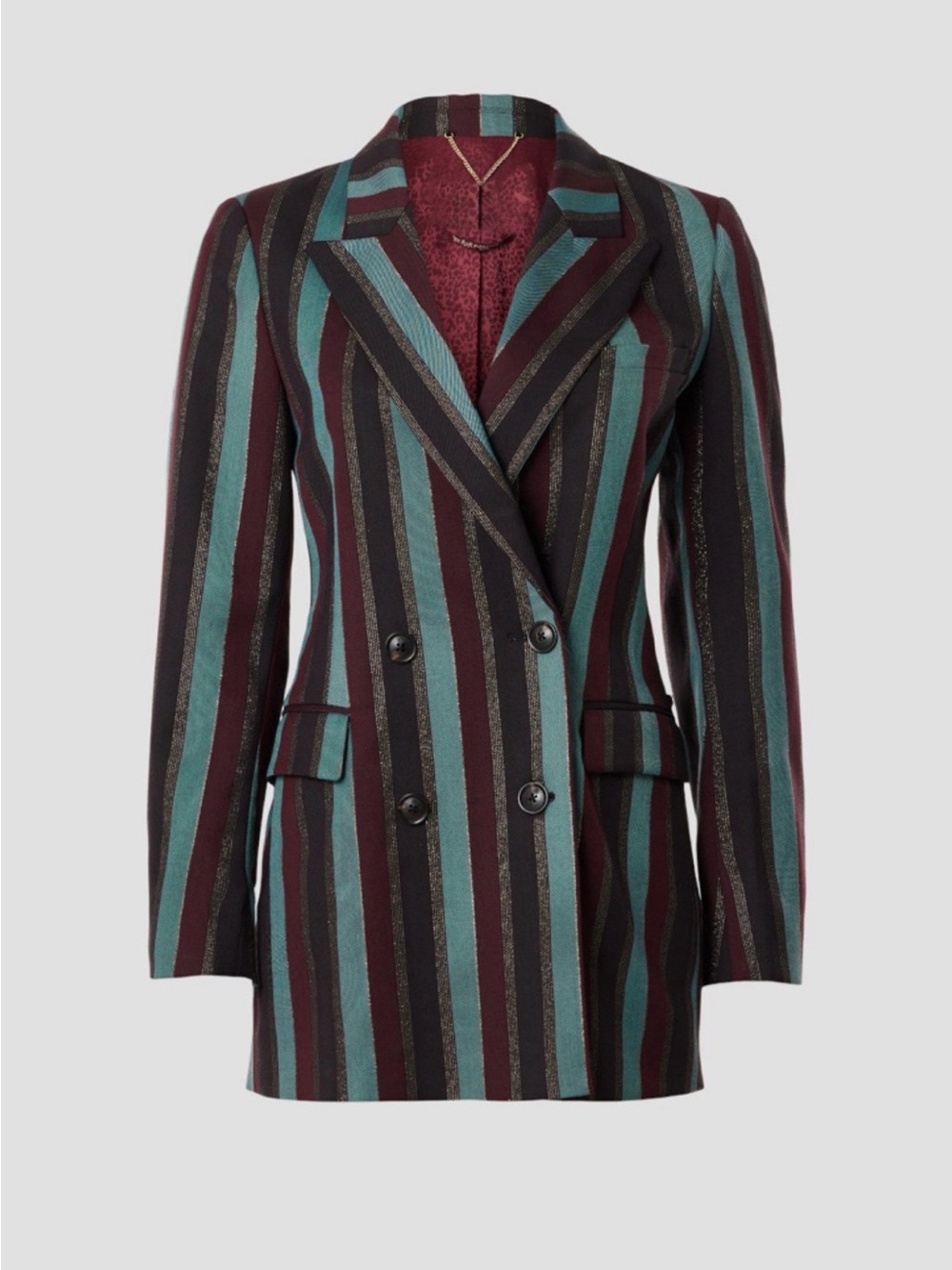 Scotch & Soda Metallic Striped Double-Breasted Blazer